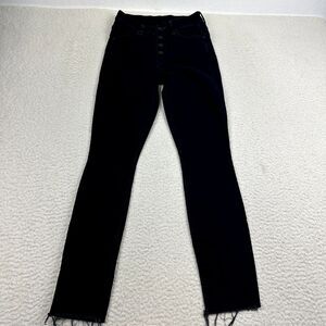 Mother The Pixie Ankle Fray Jeans Women's 24‎ Black Holding Hands Skinny Denim